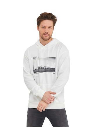 Adams Kanguru Cepli Newyork Baskılı Kapüşonlu Sweatshirt