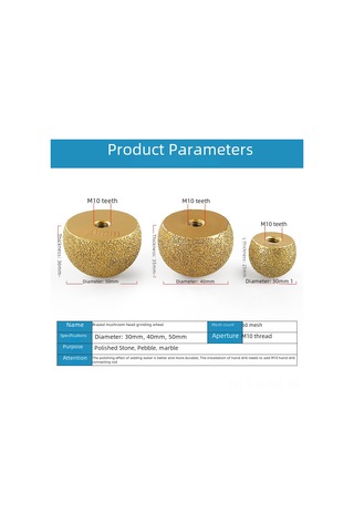 Suofeng Taş Çıkarma Aleti Elmas Kaplama Mantar Başlı Taş Taramak Aracı Taş Kesme Aleti Mantar Başlı 40mm