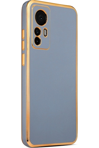 Xiaomi Uyumlu Mi 12t Kılıf Zore Kenarı Gold Renk Silikon Bark Kapak