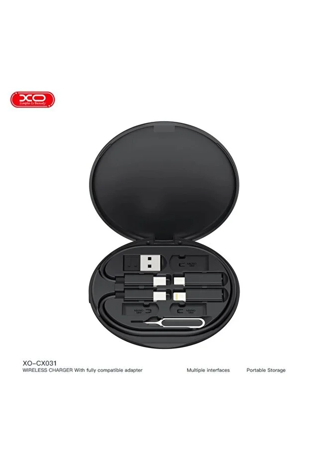 Xo-cx031 Type-c Kablolu Micro&lightning&usb-a Adapto Rlu 15w Kablosuz C Oklu S Arj Aleti Sı Yah