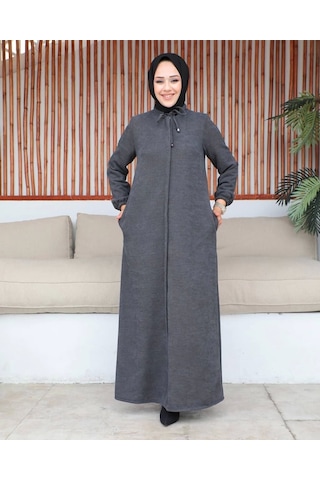 Şönil Kumaş Kışlık Comfort Ferace - Gri / F0506 Gri