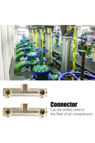 Yunboo Alüminyum Valf Bağlantısı - G3/8 15mm Alt Delik, G1/4 11.5mm Diğer Delikler - Elektrikli Hava Kompresörü Aksesuarı 2 Adet