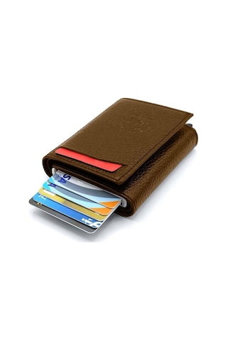 Aquablue Rfid Korumalı Otomatik Mekanizmalı Para Bölmeli Erkek Cüzdan & Kartlık