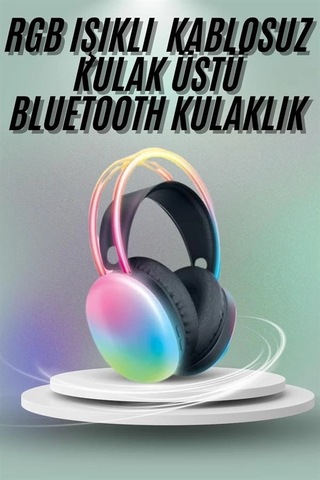 Ceylan Adam Kulak Üstü Kablosuz Bluetooth Kulaklık Unısex Renkli Işıklı Kulaklık
