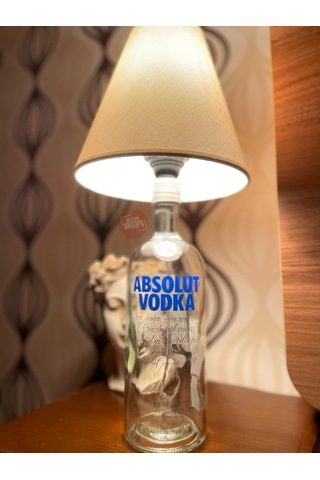 Absolut Şişe Abajur Tasarım Beyaz