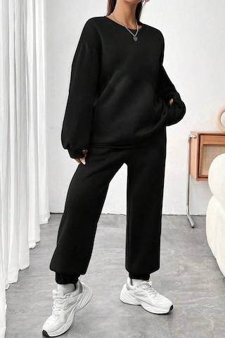 Uyguntarz Unisex 1898 Baskılı Bisiklet Yaka Eşofman Takımı Siyah