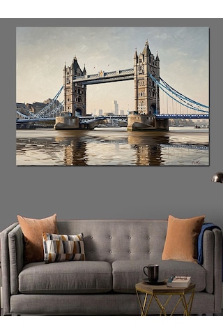 Ahşap Tablo Londra Tower Bridge Şehir Manzarası