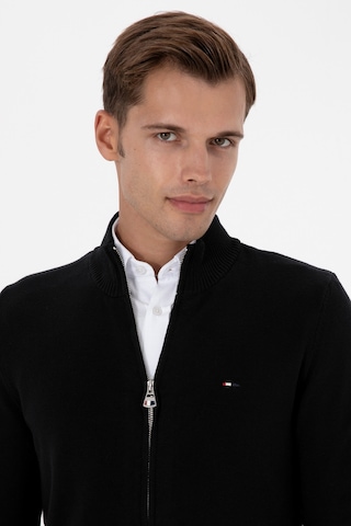 U.S. Polo Assn. Erkek Slim Fit Siyah Basic Triko Hırka 50313688-VR046