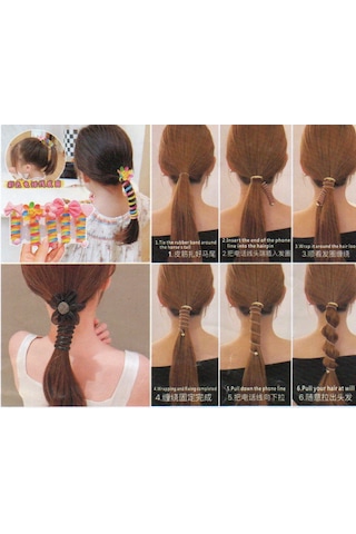 Toka Çocuk Tokası Spiral Toka 4'lü Set Karışık - Çok Renkli