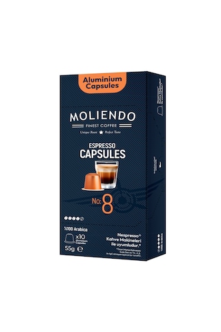 Moliendo No:8 Nespresso Uyumlu Alüminyum Kapsül Kahve 10'lu