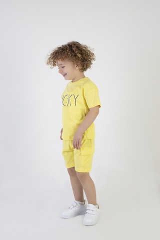Erkek Çocuk Lucky Baskılı Kısa Kollu Şortlu Alt Üst Takım 001
