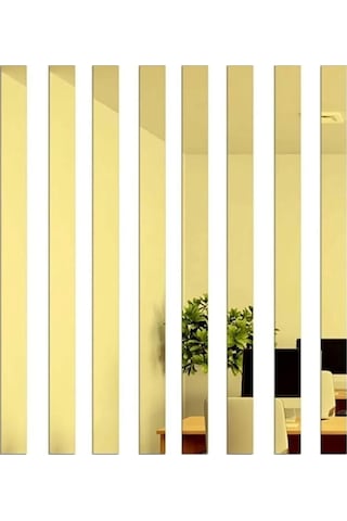 Şerit Pleksi Yapışkanlı Gold Ayna 1.8 Cm X 120 Cm 5 Adet Altın