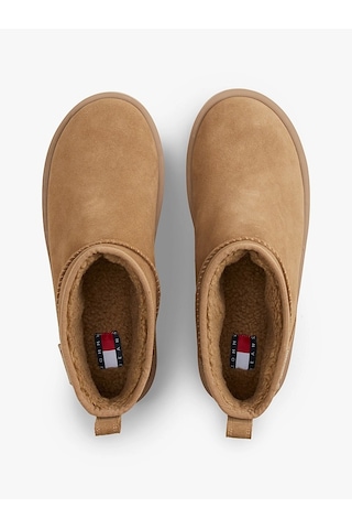 Tommy Hilfiger Tjw Flatform Snow Boot Suede Kadın Yeşil Bot - En0en02841