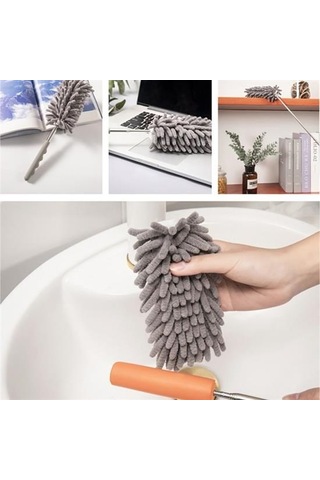 Büro Ev Ofis Yazlık Hijyeni İçin 3parça Uzayan Paspas Toz Alma Püskülü Temizlik Mop Seti