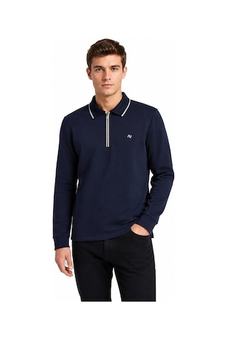 Advante Erkek Mevsimlik Spor Polo Yaka Fermuarlı Sweatshırt Bgl-st05468 Lacivert