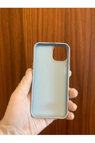 Apple iPhone Uyumlu 13/14 Leopar Baskılı İçi Kadife Silikon Telefon Kılıfı Mavi