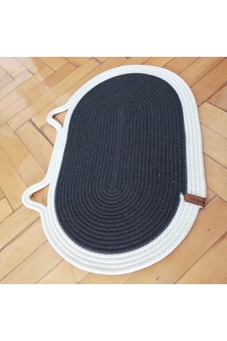 Siyah-krem Evcil Hayvan Mama Paspası