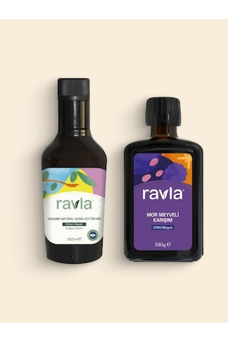 Ravla Mor Meyveli Karışım 330 G + Ravla Organik Zeytinyağı 250 ML Yüksek Polifenol Serisi