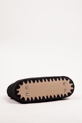 Fabric Craft Bag Omuz Çanta Floş İplik Metal Askılı Siyah - Gümüş
