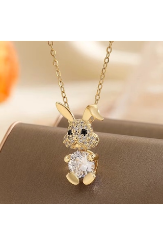 Kadın Kolye Thumper Luxury Bunny Premium Taşlı Altın Kaplama Kolye Altın