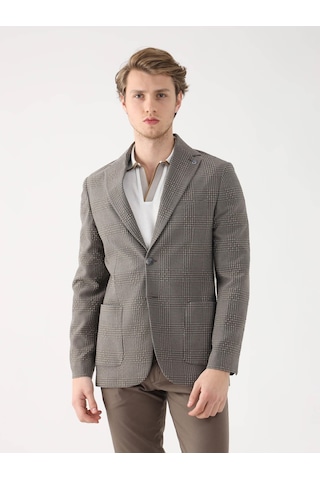 Dufy Kahve Erkek Slim Fit Mono Yaka Ceket - 95400 Kahverengi