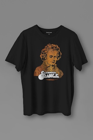 Unisex T-shirt Clockwork Orange Otomatik Portakal Kitap Film Siyah Baskılı Tişört 001