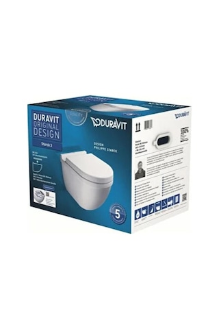 Duravit Starck 3 Kanalsız Rimless Asma Klozet Özel Kutuda, Yavaş Kapanır Kapak Dahil 45273900a1 Beyaz
