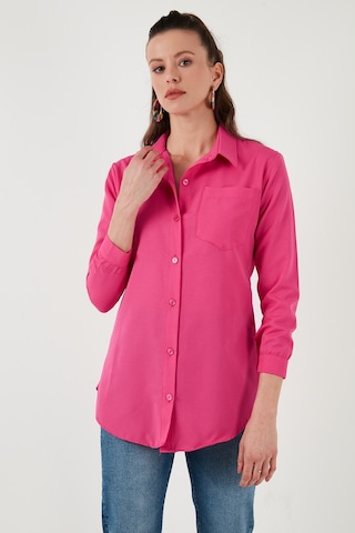 Lela Pamuklu Regular Fit Tek Cepli Bayan Gömlek 4613001 Fuşya