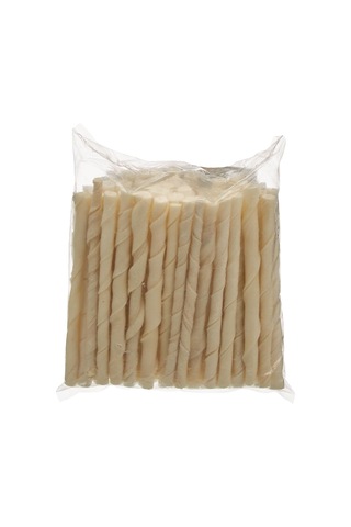 Mordimi Burgu Çubuk Beyaz Köpek Çiğneme Çubuğu 5'' 6 Gr 50'li Paket 300 Gr Sığır Derisi Diş Bakımı