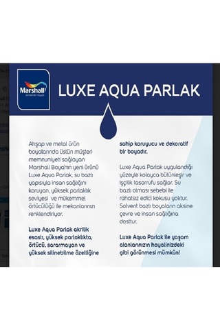 Aqua Luxe Su Bazlı Parlak Akrilik Esaslı Dekoratif Boya - Tütsü 1 Lt,tütsü
