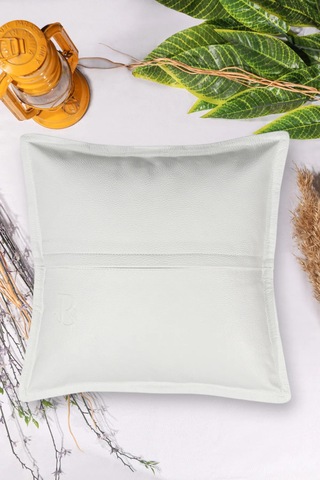 Premium Dekoratif Beyaz Deri Kırlent Kılıfı/ev Ve Ofis Için Gerçek Deri 45x45cm Kırlent Kılıfı Beyaz
