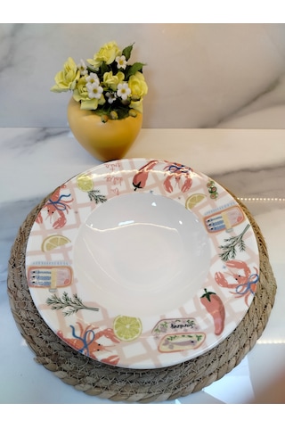 Agen Sardine Makarna Tabağı 27 Cm Beyaz