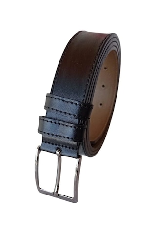 Erkek Kemer Büyük Beden Siyah Hakiki Deri