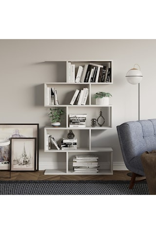 Decormet Nilüfer Kitaplık Beyaz Beyaz