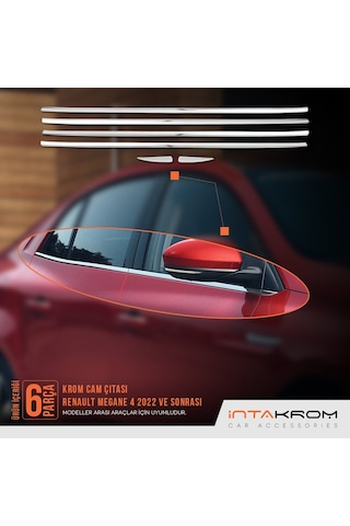 Renault Megane 4 Krom Cam Çıtası 6 Parça Yeni 2022 Ve Üzeri