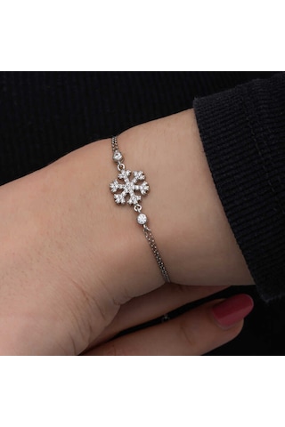 Blackcraft 925 Ayar Gümüş Kar Tanesi Kadın Bileklik Bc-8268bc