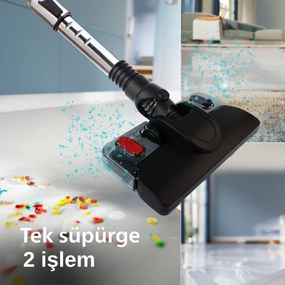 Philips 2000 Serisi Torbasiz Elektrikli Süpürge, Powercyclone 4, Xb 2123 İle Uyumlu Aquamop Başlık
