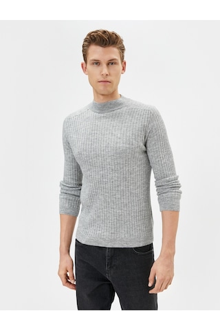 Koton Yarım Balıkçı Yaka Kazak Slim Fit Triko Uzun Kollu Gri 4wam70121ht 4WAM70121HT031 Gri