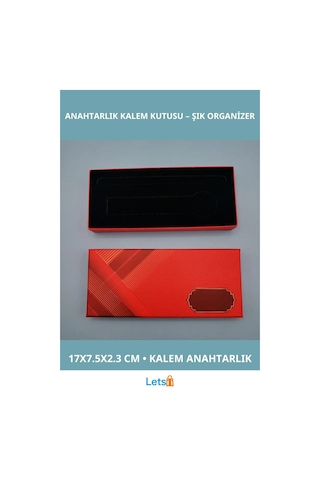 Kırmızı Renk Kalem Ve Anahtarlık Kutusu Özel Kişiselleştirilebilir Çok Renkli
