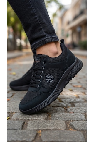 Stil Shoes Erkek Günlük Spor Yürüyüş Koşu Ayakkabısı Hafif Rahat Esnek Ortopedik Taban Ayakkabı 103 Siyah