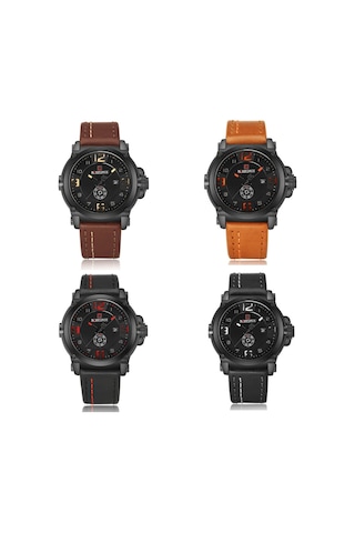 Erkek Saat Kuvars Hareketi Tarih Hafta Göstergesi İş Rahat Kol Saati Kırmızı Diğer