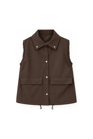 Nazzain Kadın Oversize Yelek Kahverengi