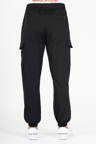 Maraton Sportswear Oversize Erkek Ribana Paça Basic Siyah Eşofman Altı 22396-siyah Siyah