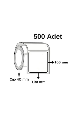 Barkod Etiketi 100 X 100 500'lü Termal Etiket Rulosu 100x100 Sticker 500 Adet Sarım 100 100 1 Diğer