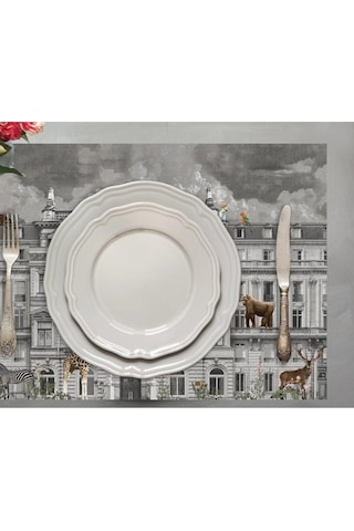 Zoo Design Kumaş Amerikan Servis 4'lü Set 35x50cm Keten Kumaş Ulusl. Yıkama Ve Solmama Sertifikası Çok Renkli