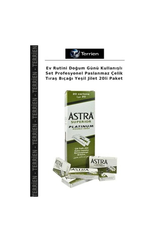 Ev Rutini Doğum Günü Kullanışlı Set Profesyonel Paslanmaz Çelik Tıraş Bıçağı Yeşil Jilet 20li Paket