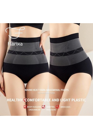 Kırmızı Flarixa Kadın Kış Termal İç Çamaşır Yüksek Bel Düz Göbek Külot Sıcak Saray Külot Dikişsiz Külot Ateş Termo Elbise Kırmızı