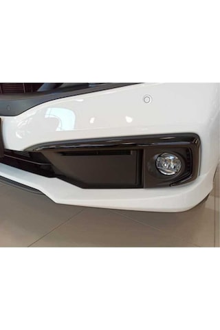 Honda Civic Fc5 Sis Farı Üst Kaşı Çıtası Kaplaması Siyah 2019-