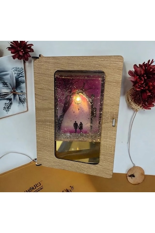 Dekoratif Işıklı Sokak Lambası Gold Gece Lambası Gold