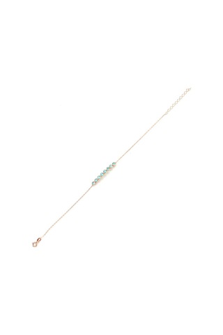 925 Ayar Gümüş Akuamarin Taşlı 8 Sıra Suyolu Bileklik